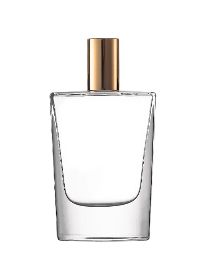 30 ml flat perfume bottle, 15 mm crimp neck