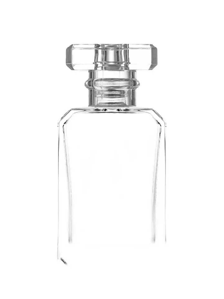 30 ml flat perfume bottle, 15 mm crimp neck