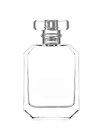 50 ml flat perfume bottle, 15 mm crimp neck