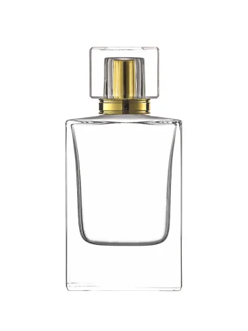 50 ml flat perfume bottle, 15 mm crimp neck