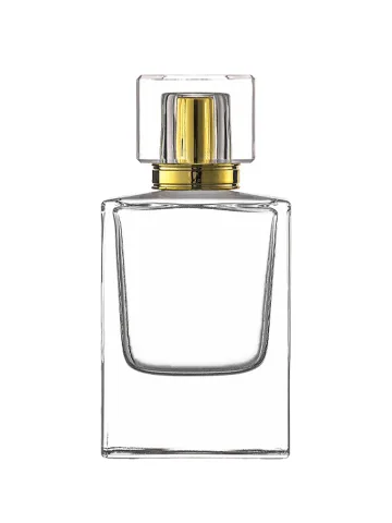50 ml flat perfume bottle, 15 mm crimp neck