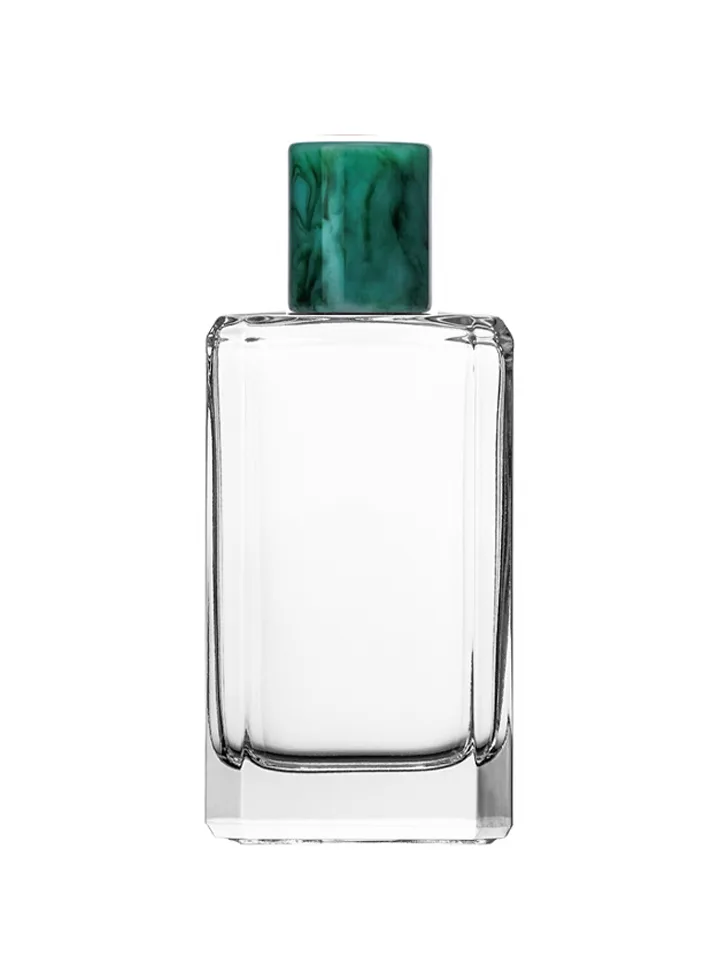 100 ml flat perfume bottle, 15 mm crimp neck
