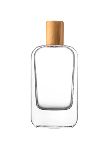 100 ml flat perfume bottle, 15 mm crimp neck