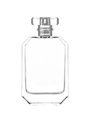 100 ml flat perfume bottle, 15 mm crimp neck