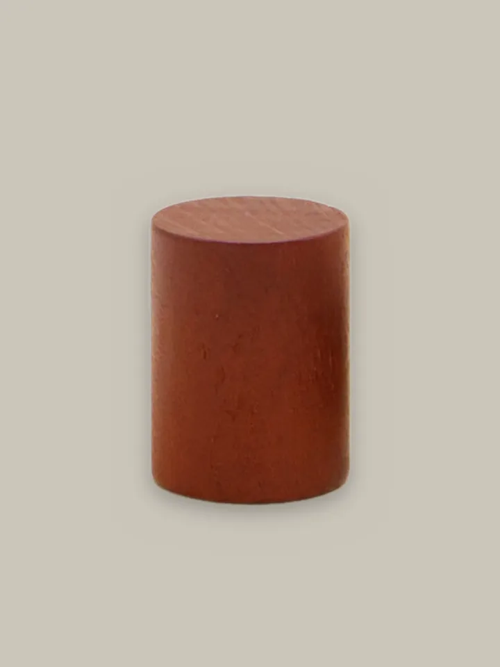 Wooden cylinder cap, red