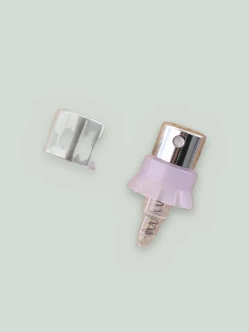 Crimp pump, silver metallised plastic