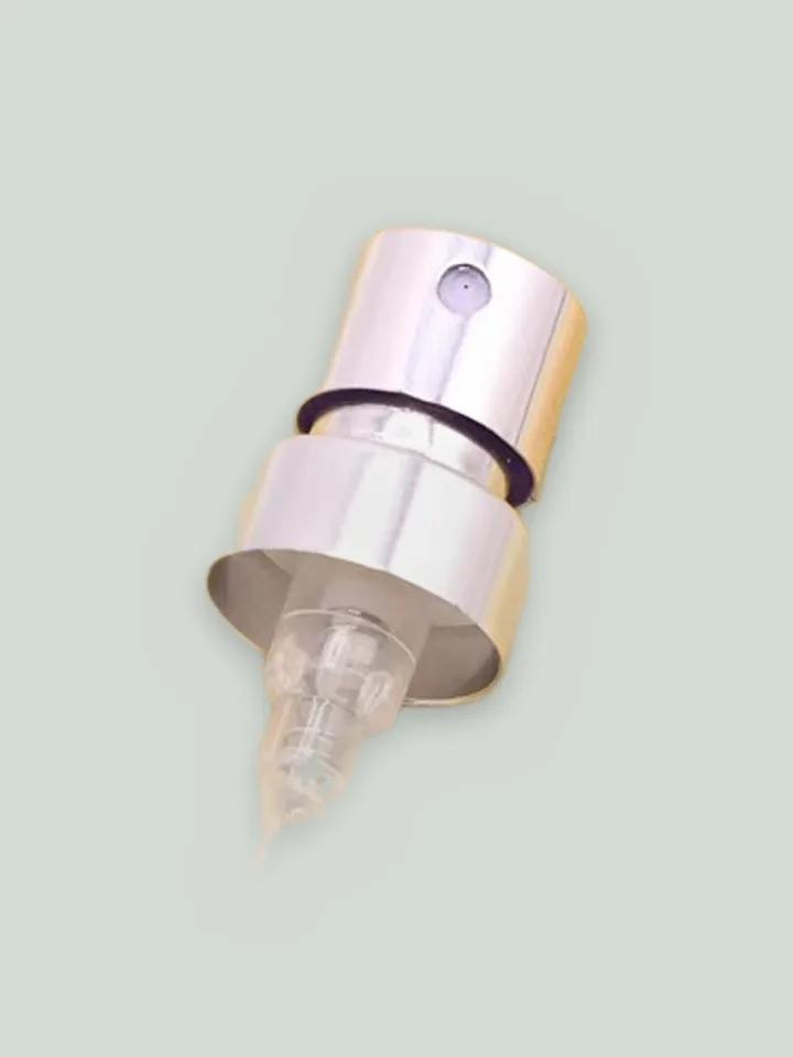 Crimp pump, silver anodised aluminium (with collar)