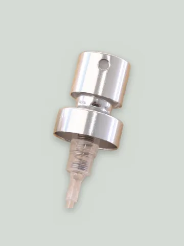 Crimp pump, silver anodised aluminium (with wide collar)