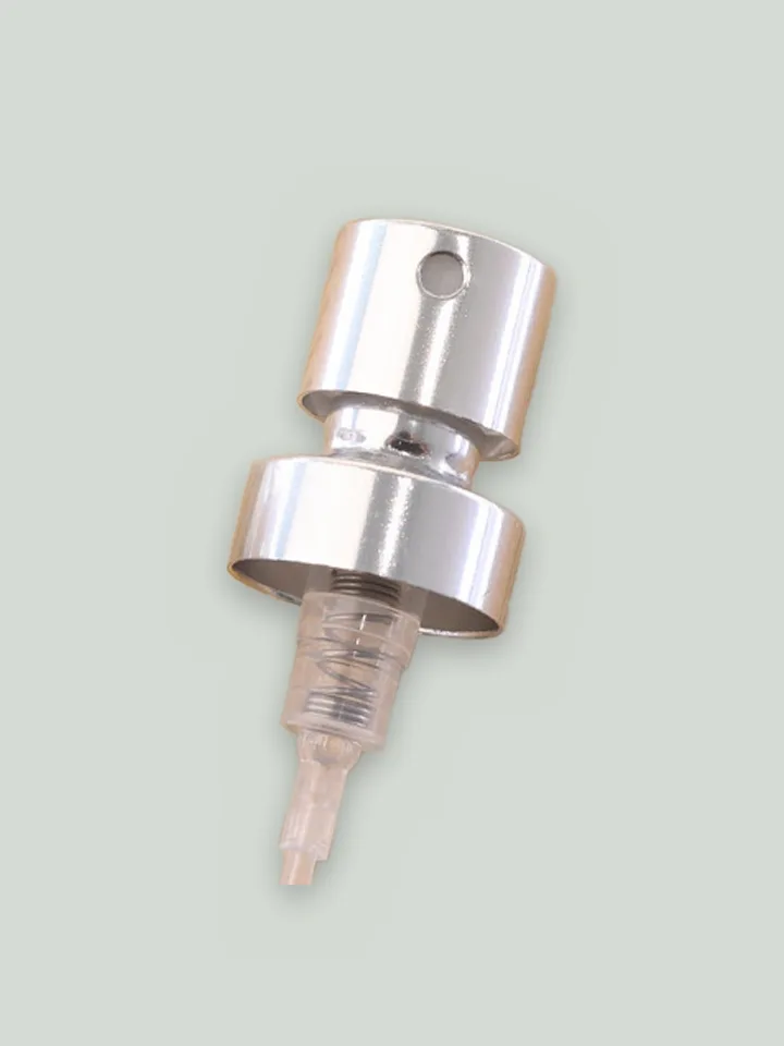 Crimp pump, silver anodised aluminium (with wide collar)