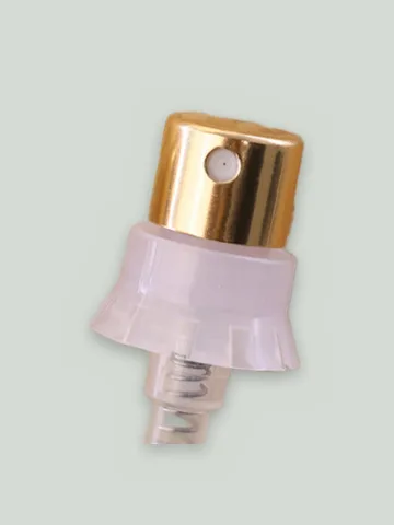 Crimp pump, gold metallised plastic (with collar)