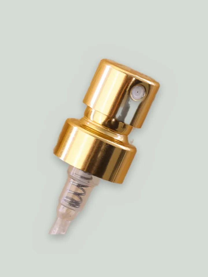 Crimp pump, gold anodised aluminium (with collar)