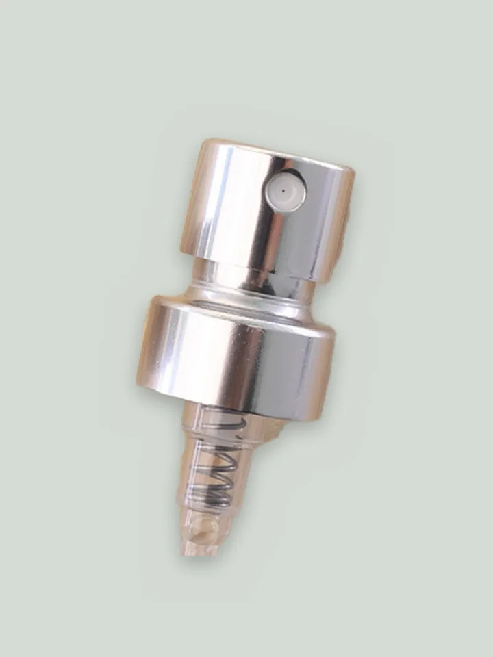 Crimp pump, silver anodised aluminium (with collar)