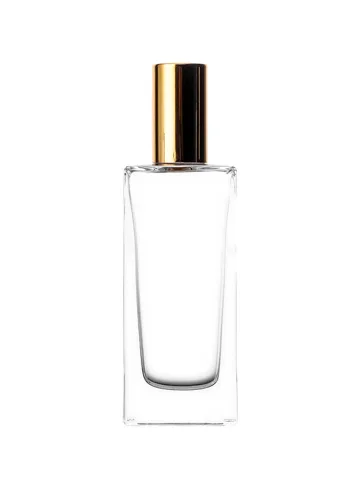 30 ml bottle with Crimp pump, gold metallised plastic and Metal overcap, gold