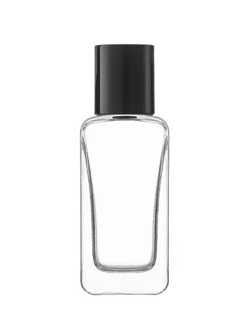 QB-0045 with Crimp pump, silver metallised plastic and Designer cap, glossy black