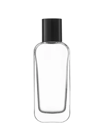 QB-0098 with Crimp pump, silver metallised plastic and Designer cap, glossy black