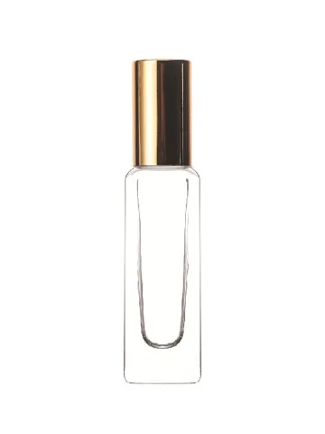 QB-0185 with Crimp pump, gold metallised plastic and Metal overcap, gold