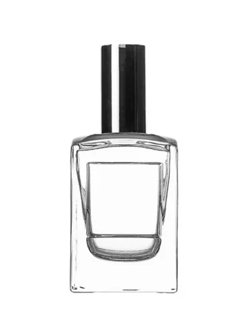 30 ml bottle with Crimp pump, black metallised plastic and Metal overcap, black