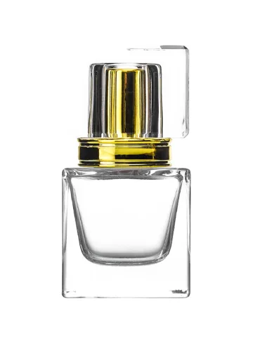 QB-0003 with Crimp pump, gold metallised plastic and Designer cap