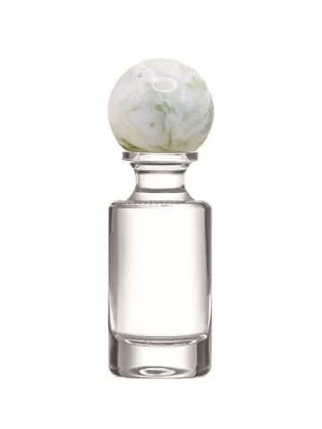 QB-0029 with Crimp pump, silver metallised plastic and Ball cap, white with green pattern