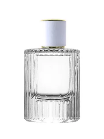 QB-0063 with Crimp pump, silver metallised plastic and Designer cap, white & gold