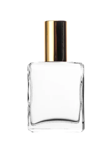 20 ml bottle with Crimp pump, gold metallised plastic and Metal overcap, gold