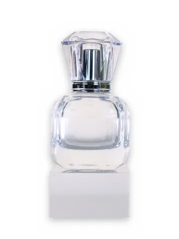 QB-0056 with Crimp pump, silver metallised plastic and Designer cap, silver