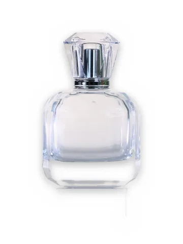 QB-0172 with Crimp pump, silver metallised plastic and Designer cap, silver