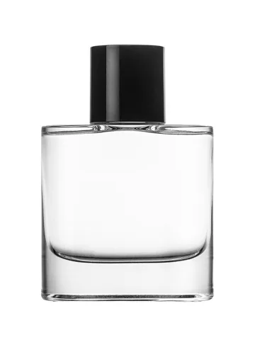 QB-0117 with Crimp pump, silver metallised plastic and Designer cap, glossy black, weighted